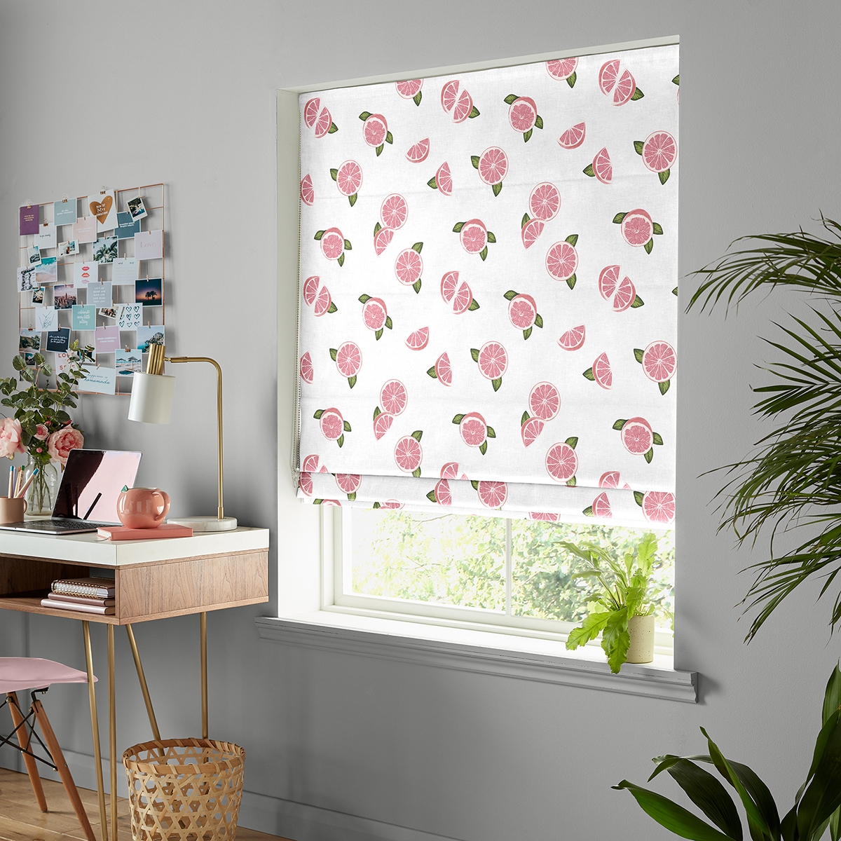 Product photograph of Grapefruit Pink Roman Blind from Choice Furniture Superstore.